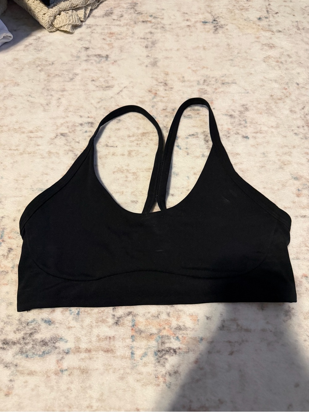 Under Armour Black Strappy Racerback Sports Bra with Logo - Picture 2 of 2